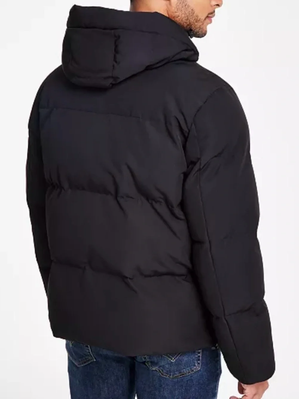 Levi's Men's Black Hooded Puffer Jacket